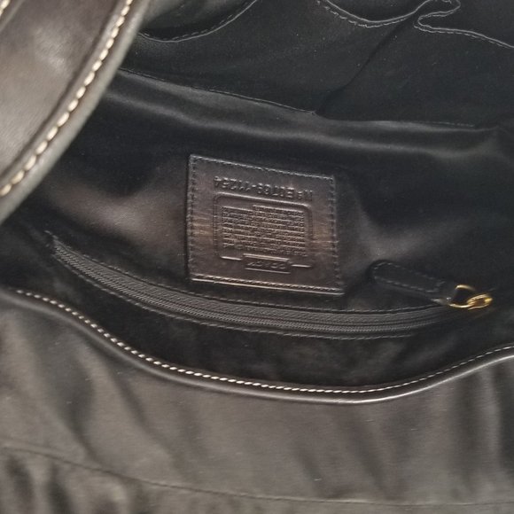 Coach Turnlock Legacy Brushe Black Leather Shoulder Bag - Picture 7 of 7